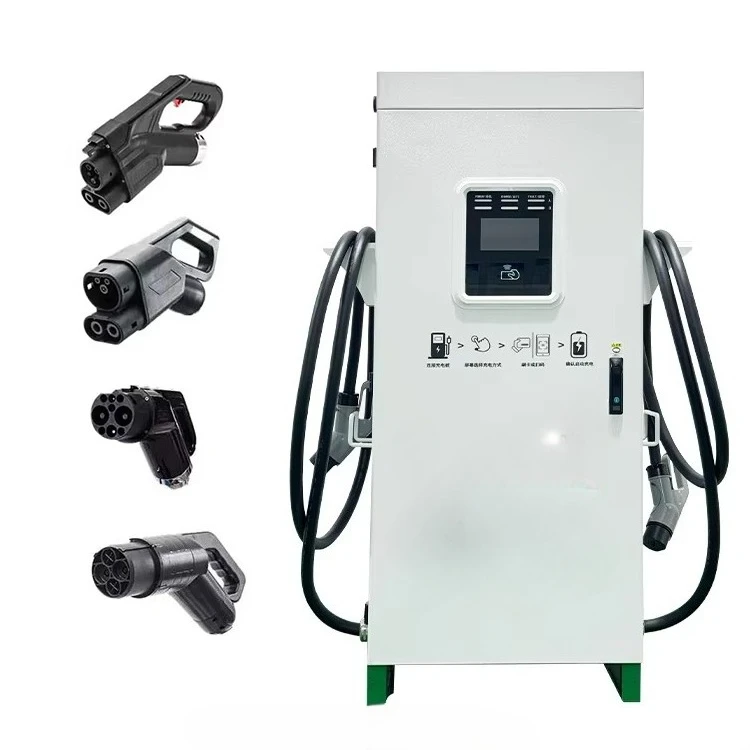 Rapid Charging DC Fast EV Charging Station 40kw 80kw 120kw Liquid Cooling Floor-Mounted Dual Gun 7-Inch Touch OCPP1.6 CCS2/GB/T
