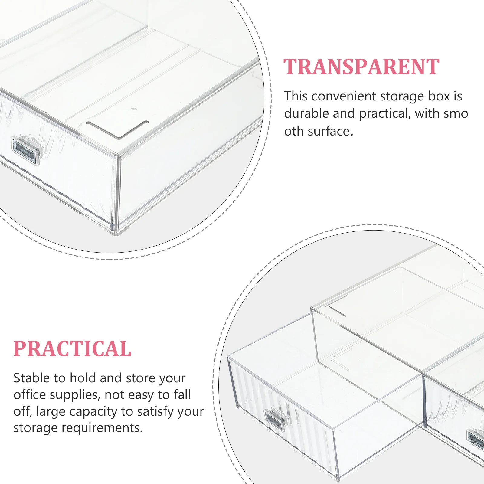 صندوق منظم لدرج تخزين سطح المكتب منظم مكتب بلاستيكي للوازم المكتبية سعة كبيرة لتوفير المساحة لتخزين الملفات #2