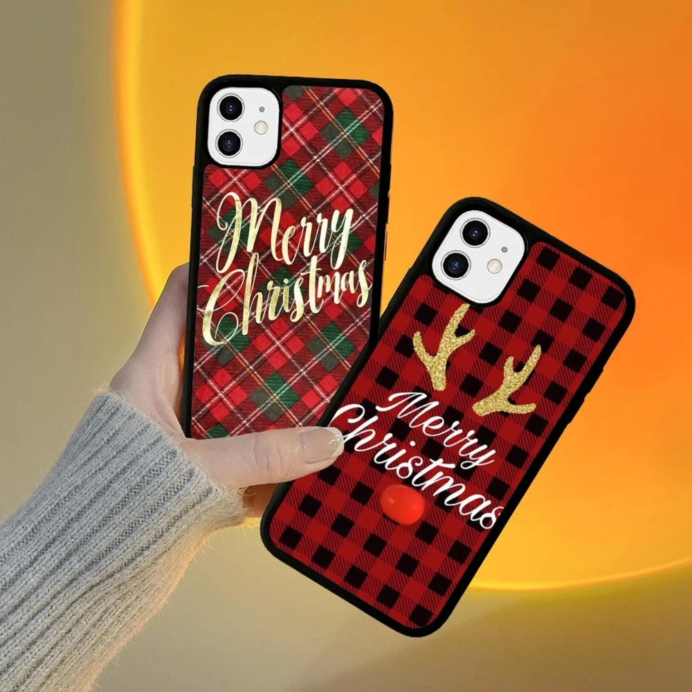 

Merry Chrismas Phone Case Silicone PC+TPU For For iPhone 11 12 13 14 15 16 Plus Pro Max Cover