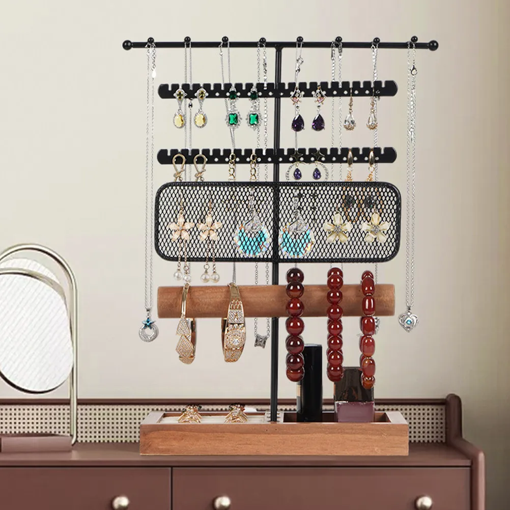 

Jewelry Display Stand Organizer Large Capacity Necklace Rack Bracelet Earring Holder Storage Shelf For Countertop Retail