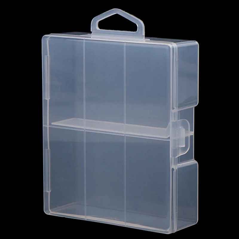 Transparent Battery Storage Box For AA Batteries Plastic Organizer With Hardware Accessories And Clear Divider With Cove
