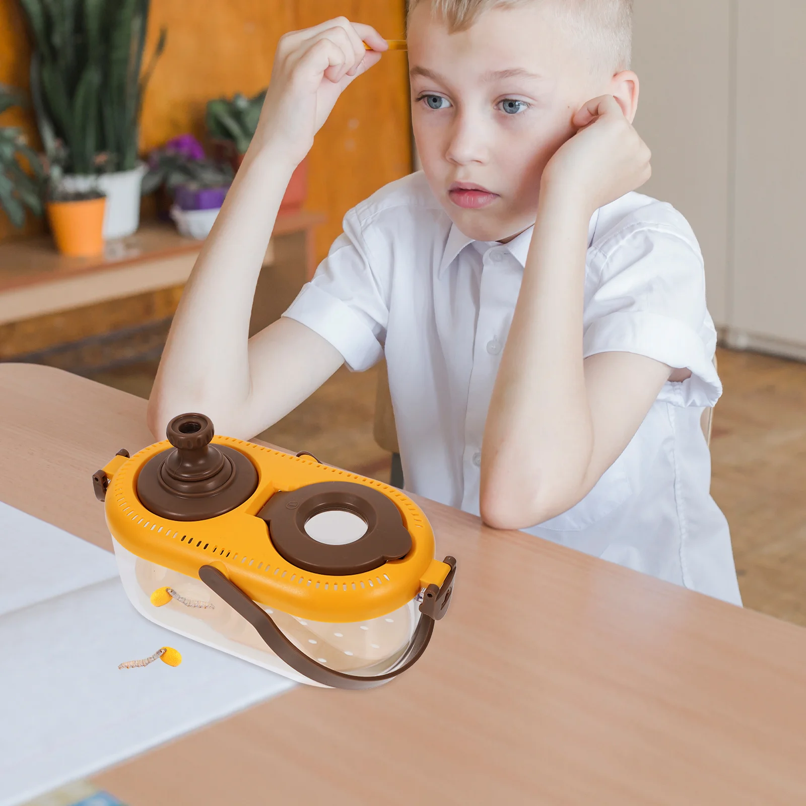 Boîte d'observation du ver à soie, 1 ensemble, Kit de loupe d'insectes, lumière LED, outil d'exploration scientifique pour enfants, Kit de boîte de loupe d'insectes