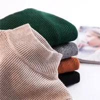 Spring Semi-polo/turtle Neck Pullover Sweater Women's Long Sleeve Versatile Slimming Smooths Silhouette Knitted Top Inner Top