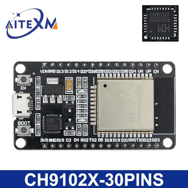 New ESP32 Development Board CH9102X WiFi+Bluetooth Ultra-Low Power Consumption Dual Core WIFI Development Board Eletronicos Kits