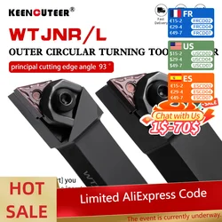 1 pcs WTJNR202K16 WTJNR 1616H16 WTJNR2525M16 porte - outils en carbure tnmg outil de tournage NC acier inoxydable aluminium outil de coupe outils de tournage metal porte outil tour