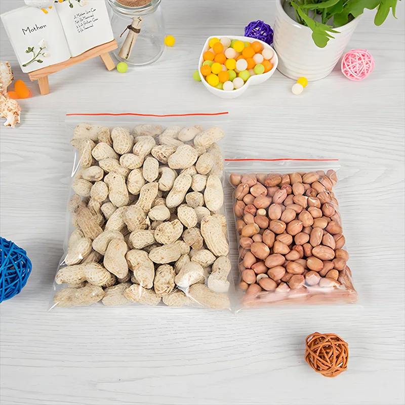 

100-Piece Thick PE Clear Resealable Bags, Food-Grade Ziplock Pouches for Home Storage, Bakery Packaging & Small Item Organizatio