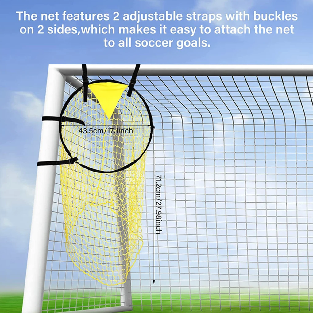 2x Yellow Portable Soccer Top Bins Target Net Stable Performance Guaranteed Easy To Attach