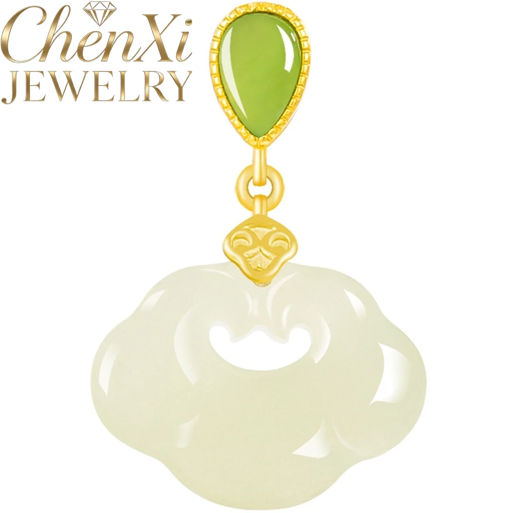 

Natural Old Hetian Jade Ruyi Pendant Genuine S925 Silver Inlaid With Jade Jewelry Piece Simple Quality Gift High-end Fashion