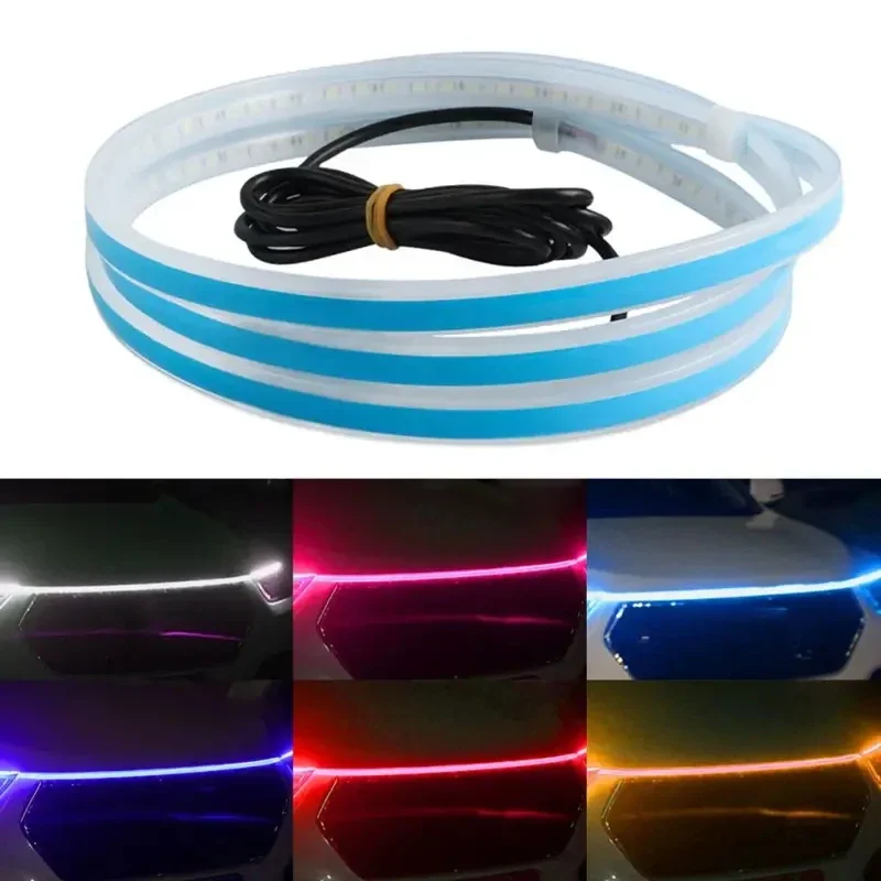 Led Car Hood Lights Universal Headlight Strip Fix Cuttable Car Decorative Atmosphere Lamps DRL Auto Daytime Running Lights