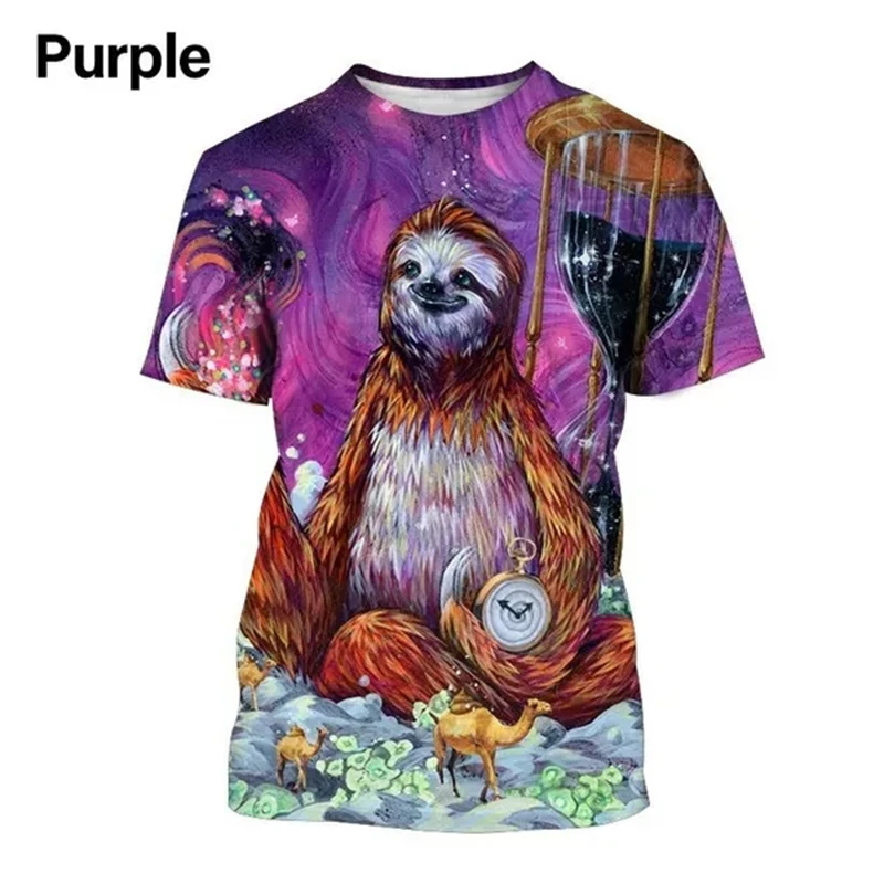 Lovely Sloth 3D Printed T Shirts For Men Women Kids Tops Tees Casual Short Sleeve Animel Pattern Breathable Comfortable T-shirts