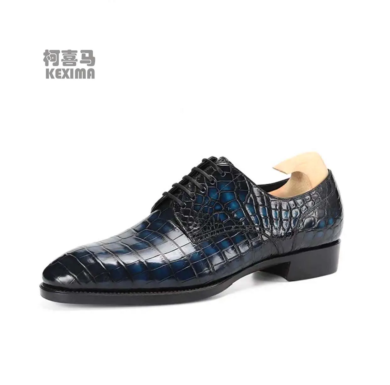 shenzhuangsanbao new men dress shoes  formal shoes men crocodile leather shoes brush color business wedding meeting shoes