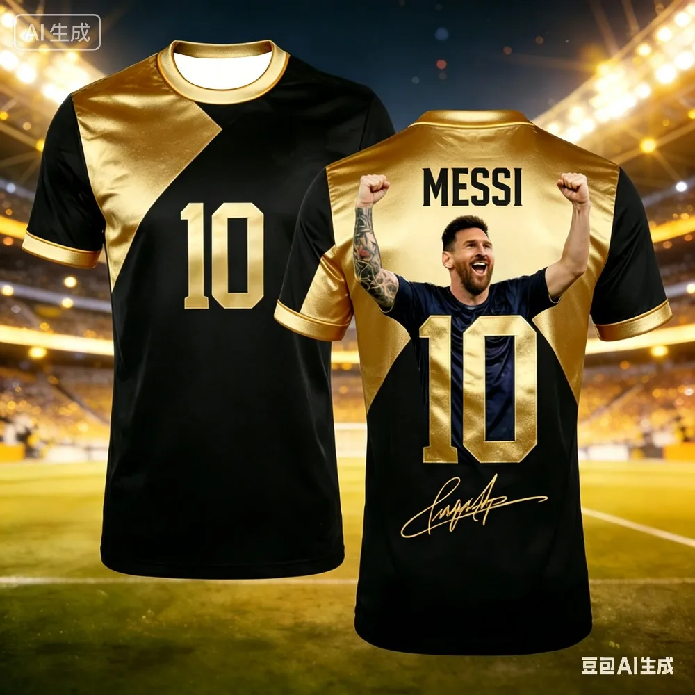 Kids Messi 3D Print Football Fan Set