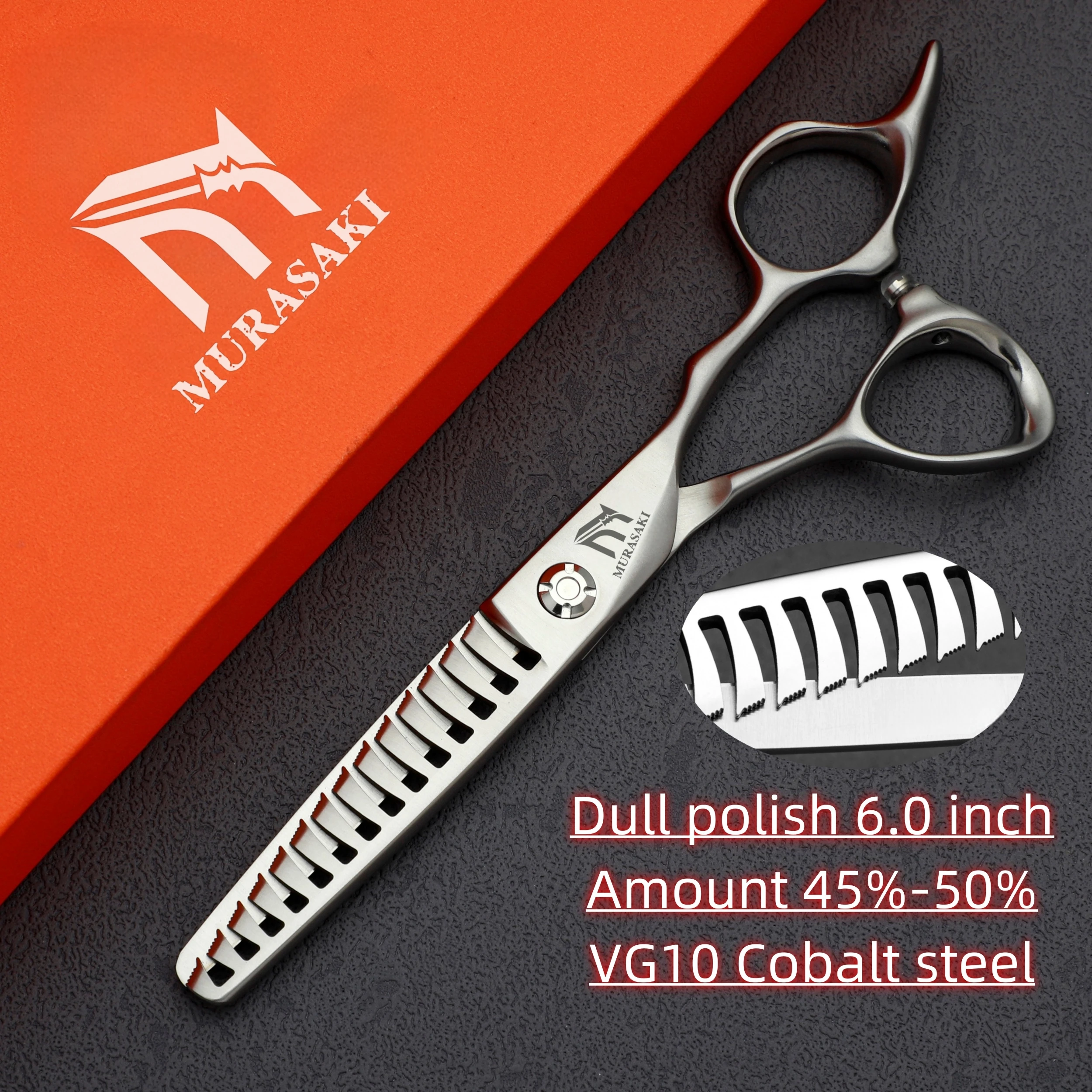 Dull Polish Professional Hair Thinning Scissors, VG10 Cobalt Steel Hairdressing Scissors, Sharp and Durable Hair Cutting Machine