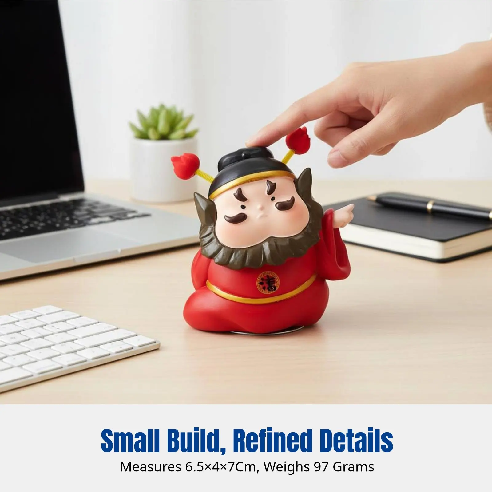 

Zhong Kui Cartoon Resin Figurine, Office Desk Anti-Negativity Decor, Car Dashboard Decoration
