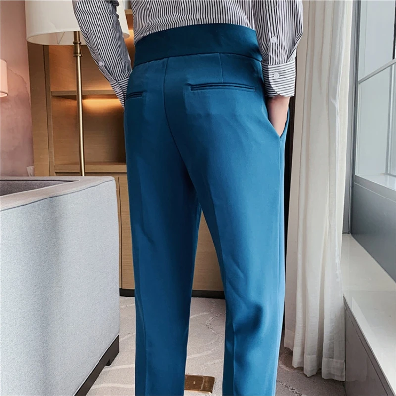 Naples High Waist Casual Business Dress Pants Men High-quality Office Social Suit Pants Fashion Wedding Groom Party Trousers