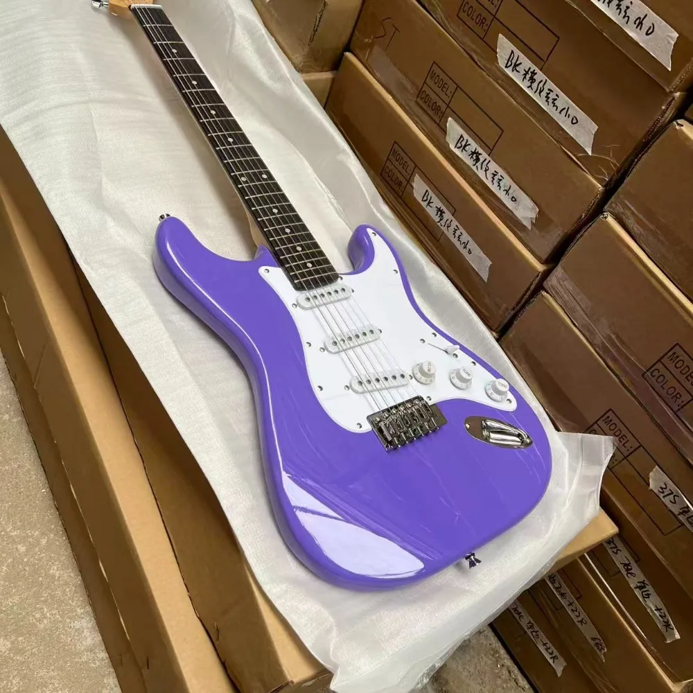 التقاطات جيتار كهربائي أرجواني SSS مع واقيات بيك جاردز بيضاء 6 أوتار للاستوديو الاحترافي بيع كبير شحن مجاني #2