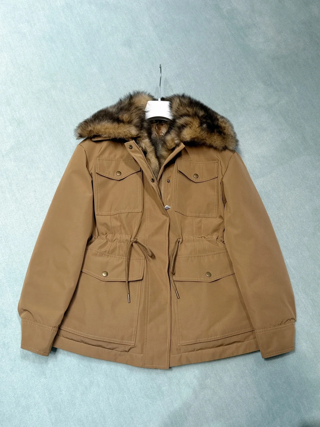 

Женская парка с шерстяным воротником, зимняя теплая ветрозащитная повседневная верхняя одежда для повседневной носки и активного отдыха