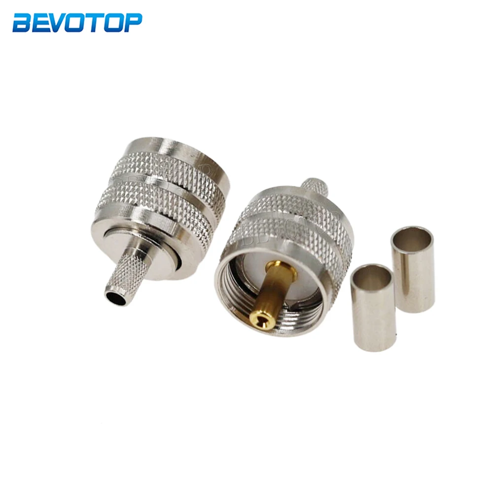 

1Pcs UHF PL259 Male Plug Straight 50-3 RF Coax Connector Crimp 50 Ohm for RG58 RG142 RG223 RG400 LMR195 LMR200 RF Coaxial Cable