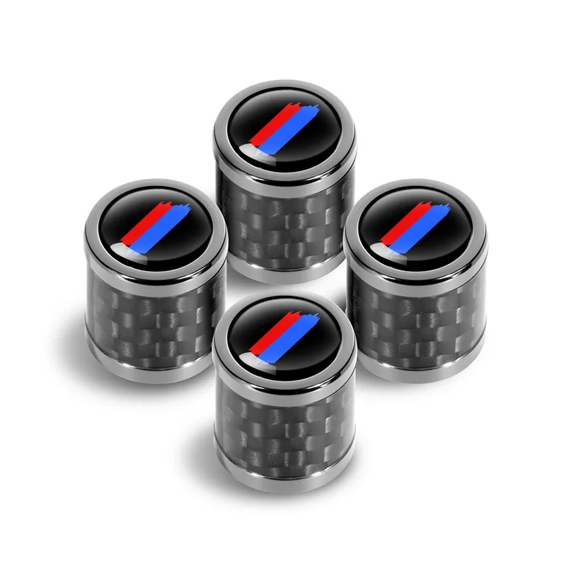 4PCS New Universal Carbon Fiber Car Wheel Tire Valve Caps Tyre Stem Covers Airdust Waterproof