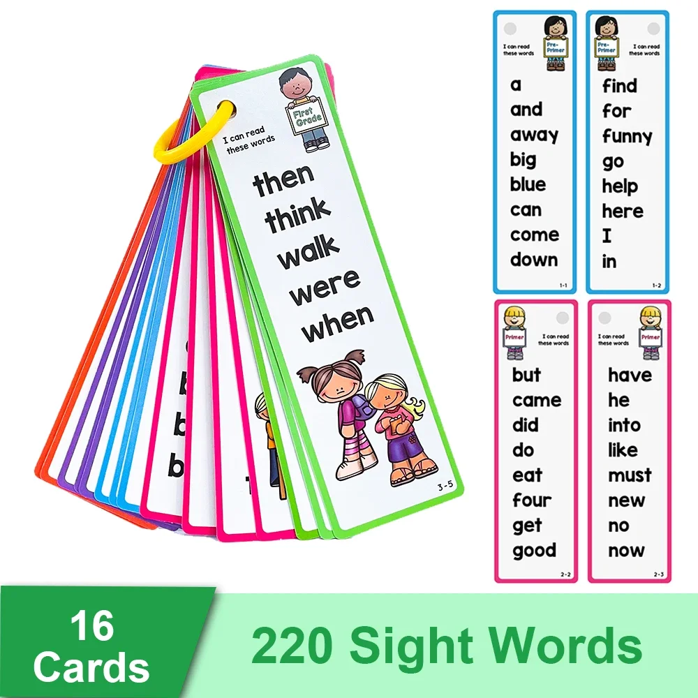 

English Sight Words Learning Cards for Kids Vocabulary Building Montessori Learning Toys Kindergarten Education Teaching Aids