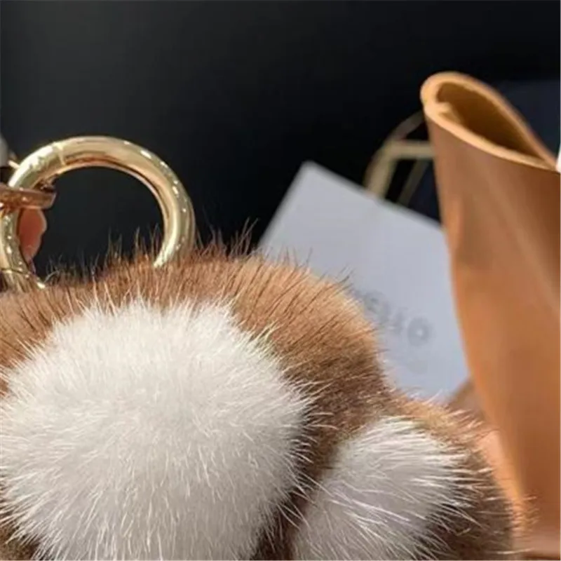 1pc Cat Paw Pendant Keychain Fluffy Kawaii Faux Fur Keychain Cute Stuffed Toy Plush Toy Key Ring Backpack Car Keys Pendant Decor