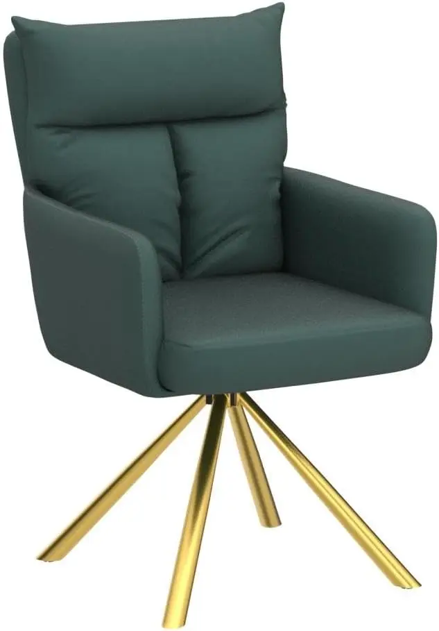 Nordicana 180° Swivel Velvet Living Room Chair Modern Armchair With Golden Legs Ergonomic Upholstered Dining Accent Chair