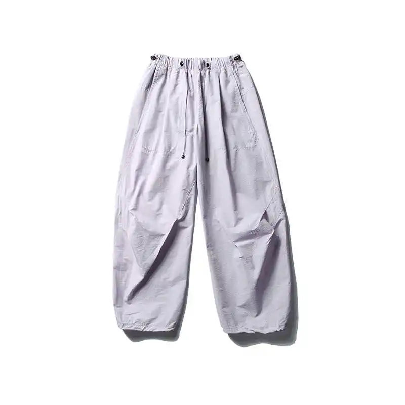 النمط الياباني خفيفة الوزن في الهواء الطلق مقاومة للماء الرباط السراويل البضائع للرجال الربيع الصيف فضفاضة تناسب واسعة الساق السراويل عارضة