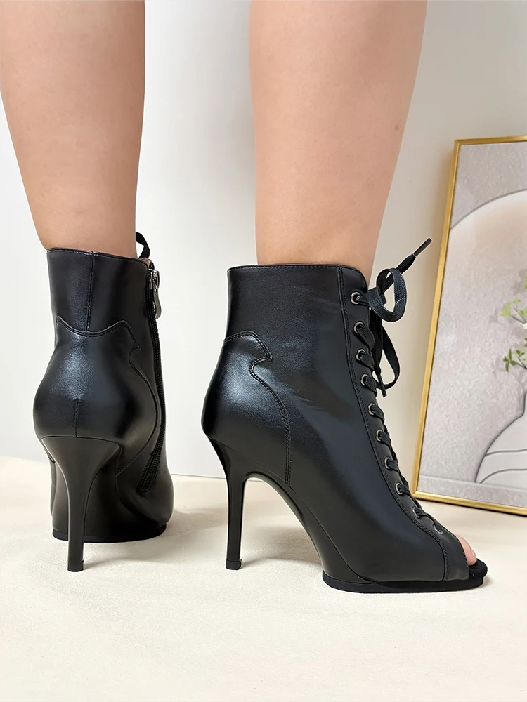 9,5 cm & 11 cm Plateau-Tanzschuhe auf Lager, PU-Leder, stabile lateinamerikanische Tanzschuhe, Gummisohle, für drinnen und draußen geeignet. – Detail 5