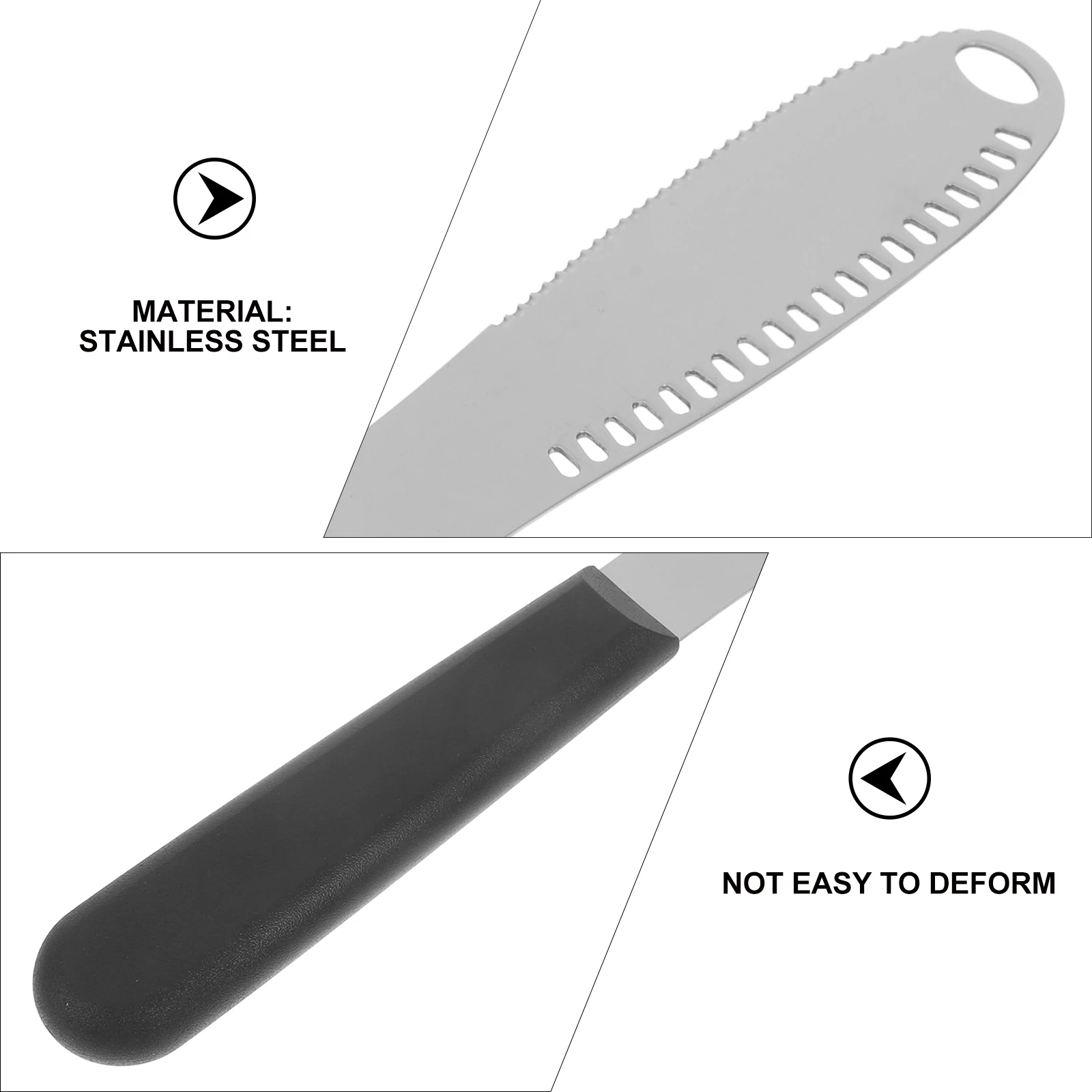

2Pcs Stainless Butter Spreader Cheese Butter Scraper Scraper Black Reusable Lightweight Compact Size Kitchen Tool