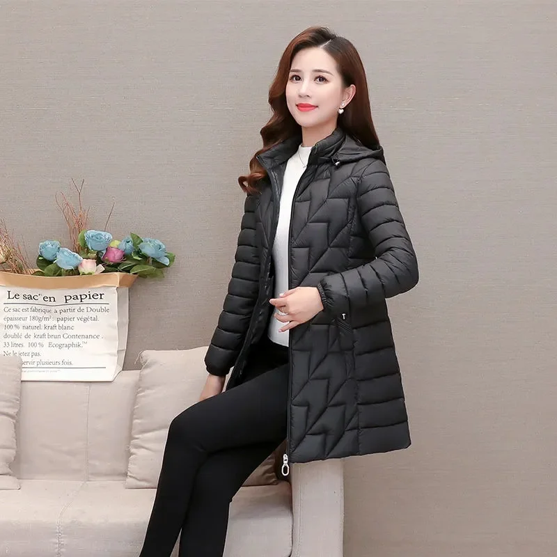 Women\'s Winter Jacket 2022 New Long Parkas Thick Warm Snow Coats Female Hooded Cotton Padded Parka Jacket for Woman Coat 6XL