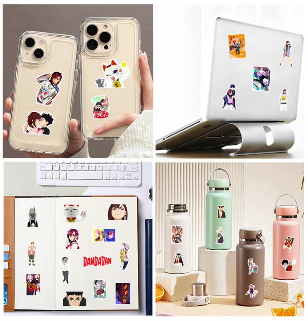 60Pcs Momo Ayase Dandadan Anime Stickers Funny Okarun Cartoon Sticker Laptop Skateboard Phone Aesthetics Graffiti Decals