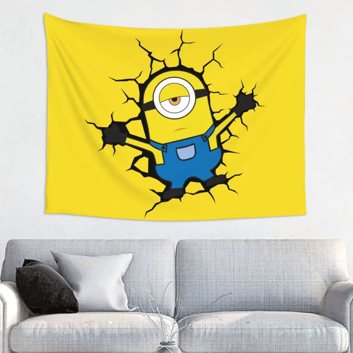 Custom Minions Broke The Wall Tapestry Wall Hanging for Dorm Hippie Tapestries Home Decor