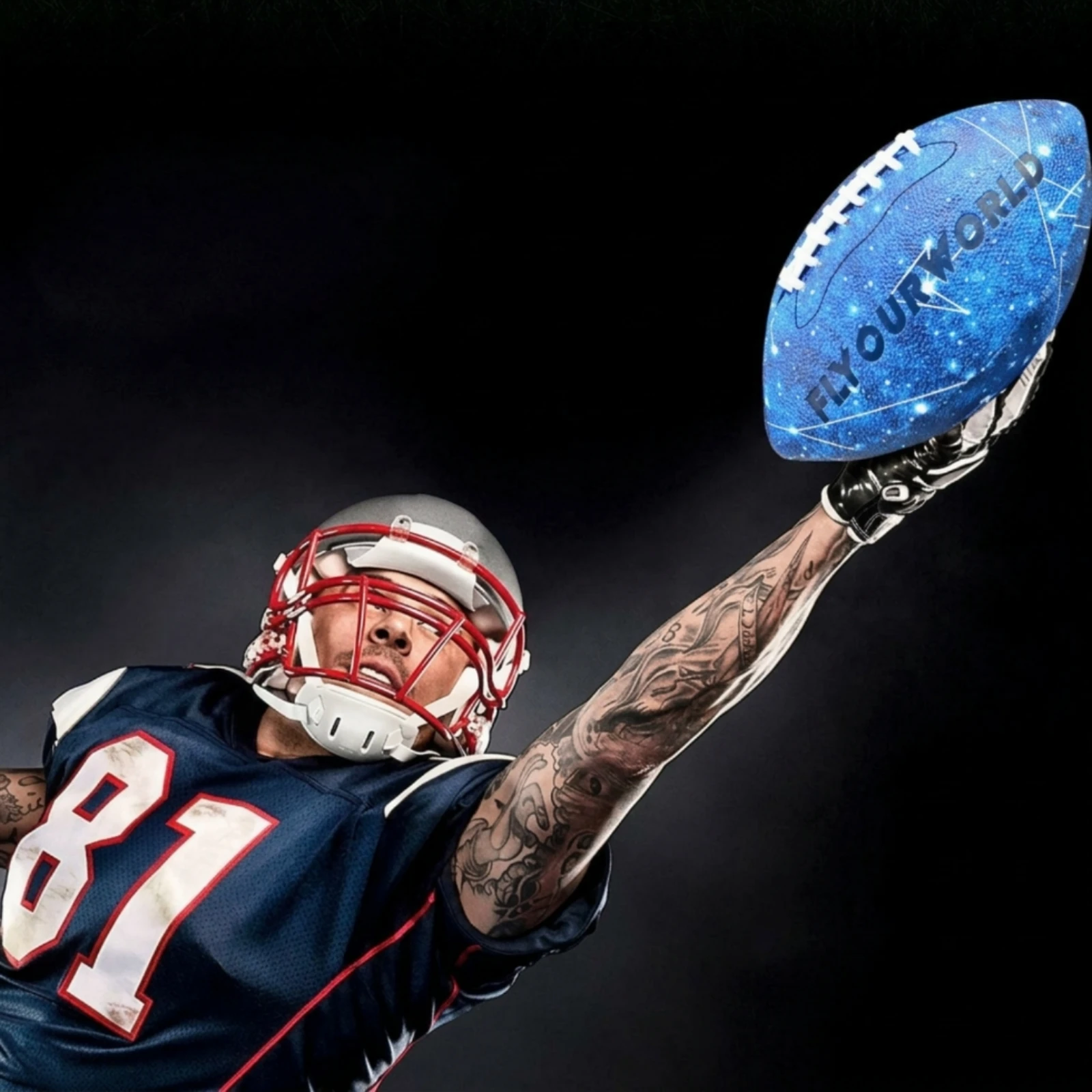 American Football Reflective Finish Synthetic Leather Football Training Ball Stitched Laces Sports Equipment Extra Grip