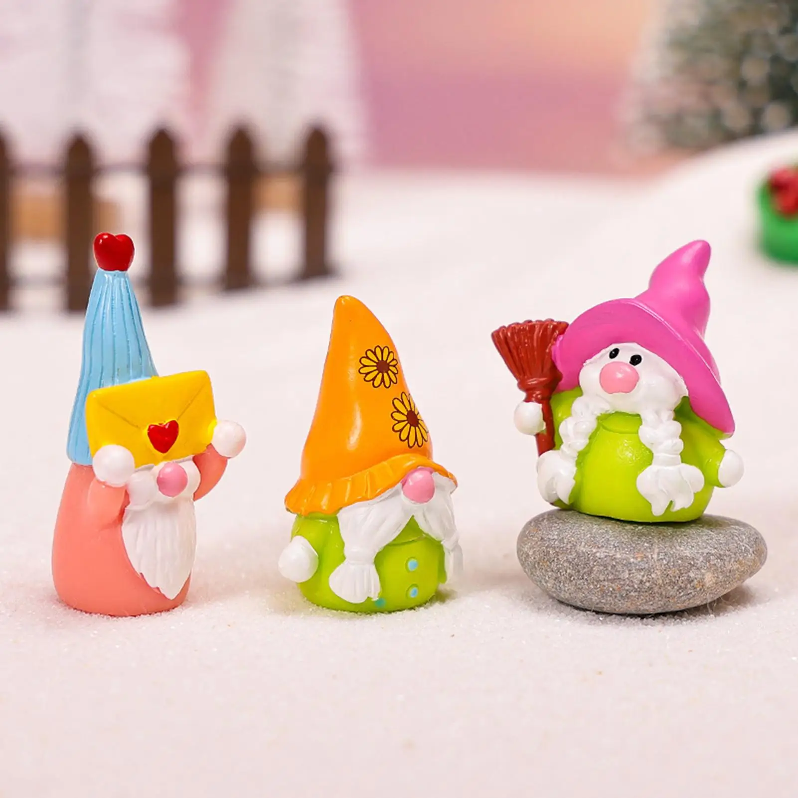 Christmas Dwarf Statue Resin Festive Tabletop Christmas Decor Witch Figure For Porch Dining Table Mantel Windowsill Bedside Kids