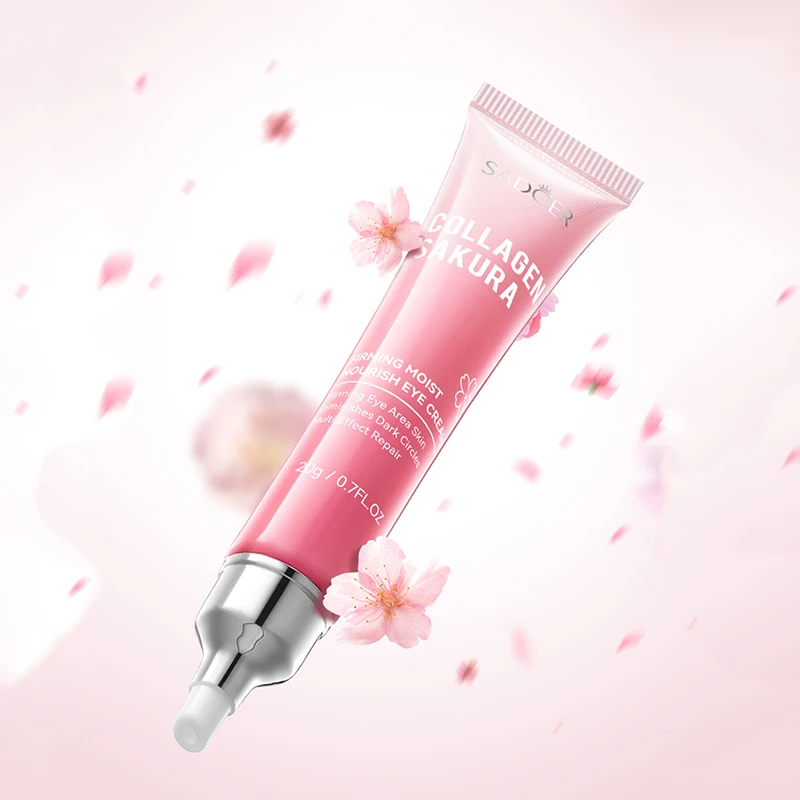 3 ชิ้น SADOER Sakura Collagen Eye Cream Anti Dark Circles Removal ตากระเป๋า Firming Moisturizing Eye ครีม Beauty Eyes Skin Care