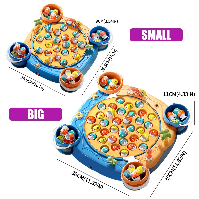 Kids Magnetic Fishing Play for Children Outdoor Toy Electric Fishing Toy Have Music Spinning Number Game Fish Rod Education Kids