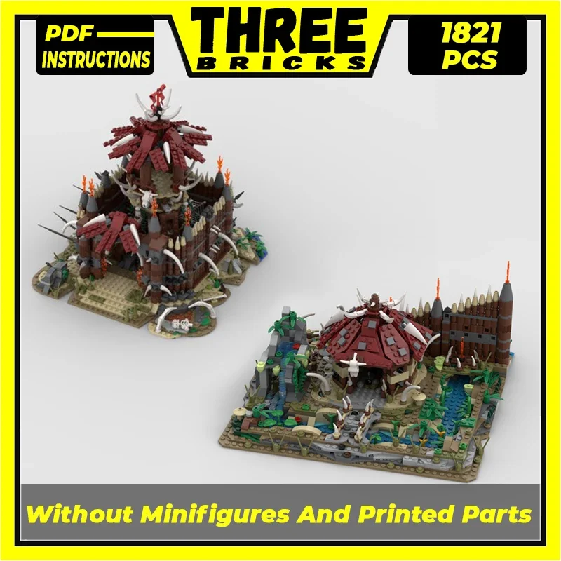 Rings Movie Model Moc Building Bricks Orc Watchtower And Orc Burrow Technology Modular Block Gift Christmas Toy DIY Set Assembly