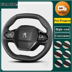 Braid Car Steering Wheel Cover For Peugeot E-208 2020 508 208 3008 4008 5008 2016-2020 Steering Wrap Car Accessories