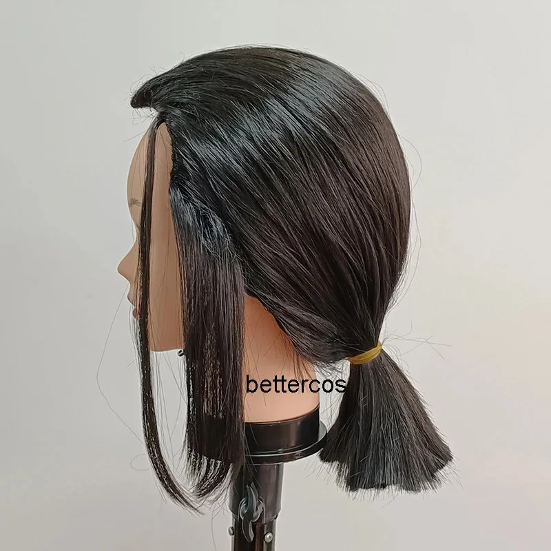 New Mori Ogai Cosplay Wig Customized Short Black Pigtail Heat Resistant Synthetic Hair Wigs + Wig Cap BVCFGCVC2025