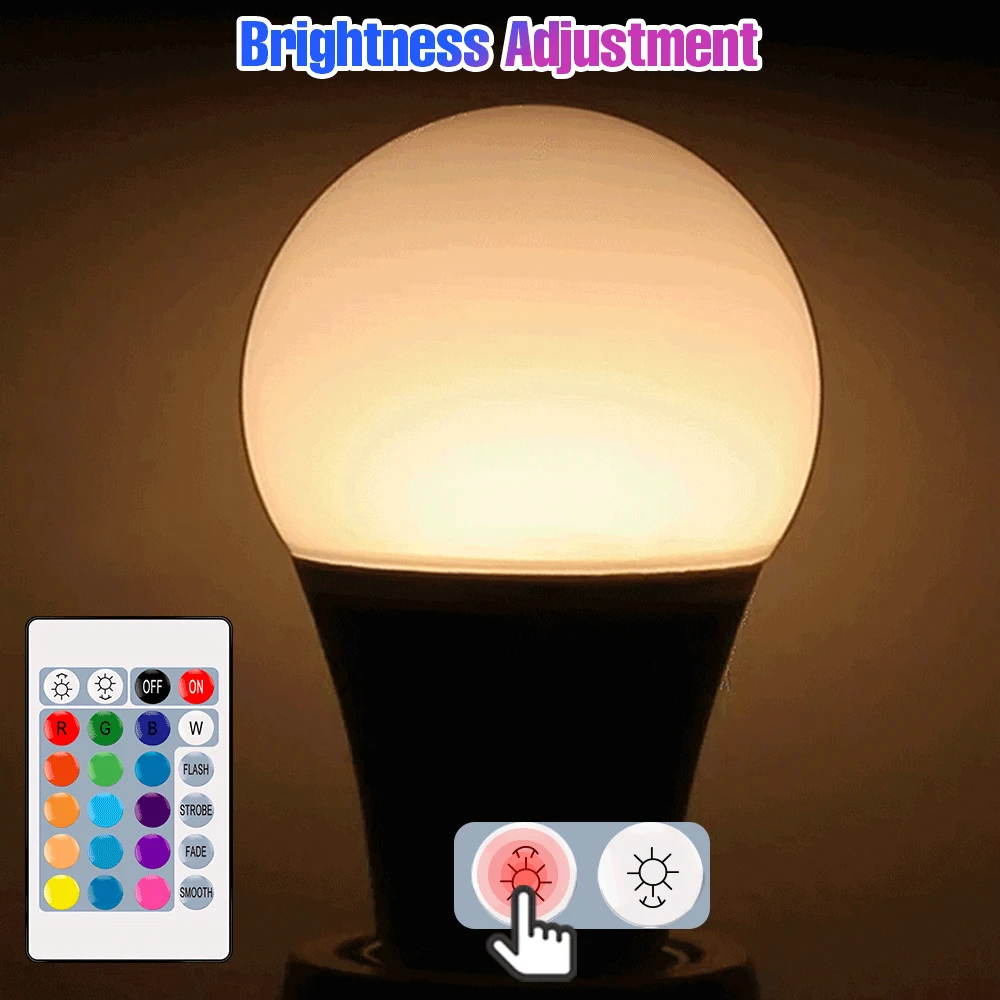 25 واط LED RGB ضوء لمبة E27 مصباح 16 ألوان التحكم عن بعد عكس الضوء الثريا لمبات 220 فولت جو الإضاءة كرنفال المنزل 110 فولت