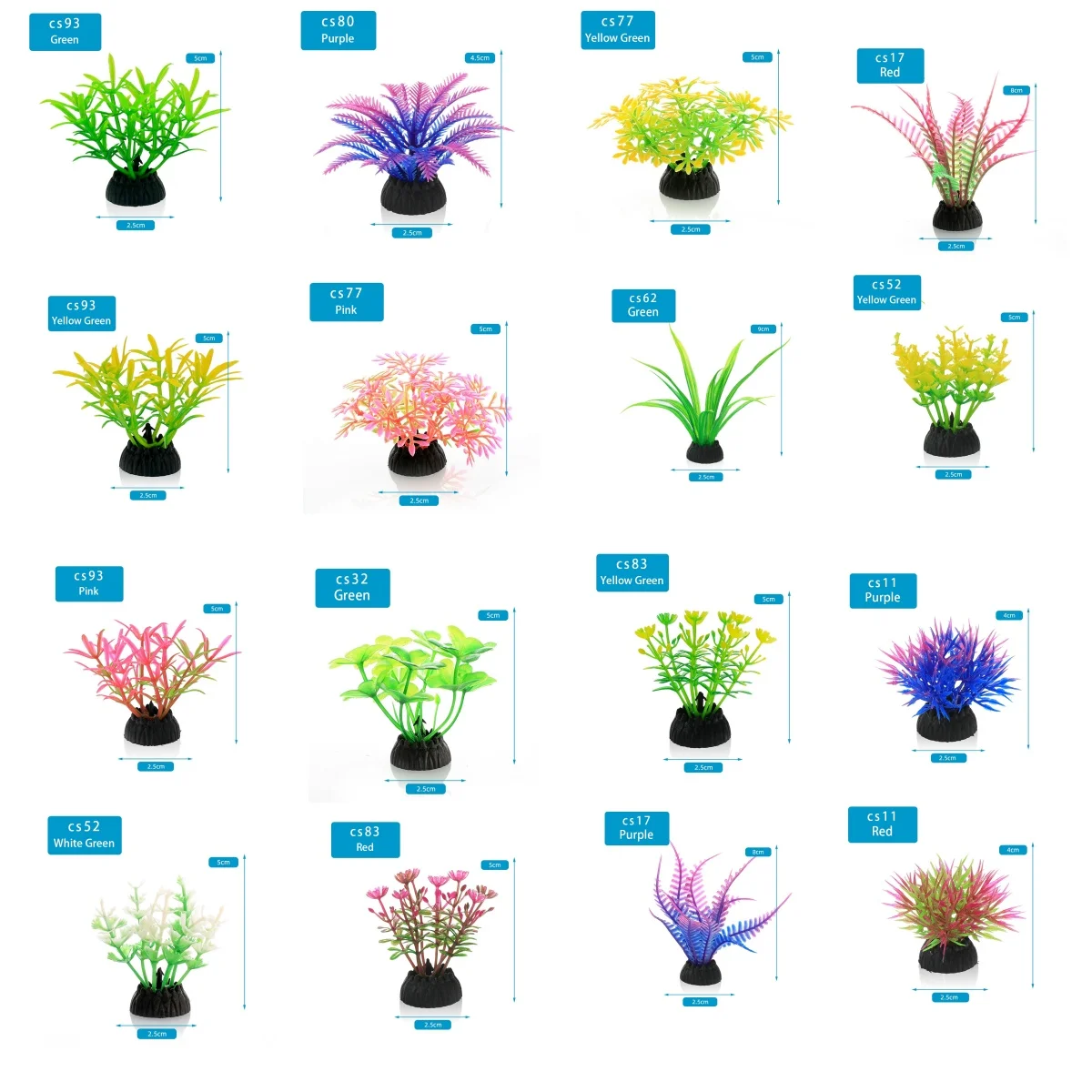 Simulazione Piante artificiali PVC Erbacce d'acqua Ornamento Acquario Erba Decorazione floreale Accessori Acquario Decorazione paesaggistica