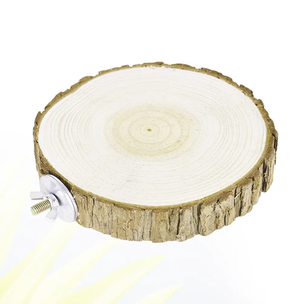 

8-12Cm Round Wooden Parrot Perch Station Natural Wood Platform for Small Animals Bird Cage Branch Stand Rack Springboard
