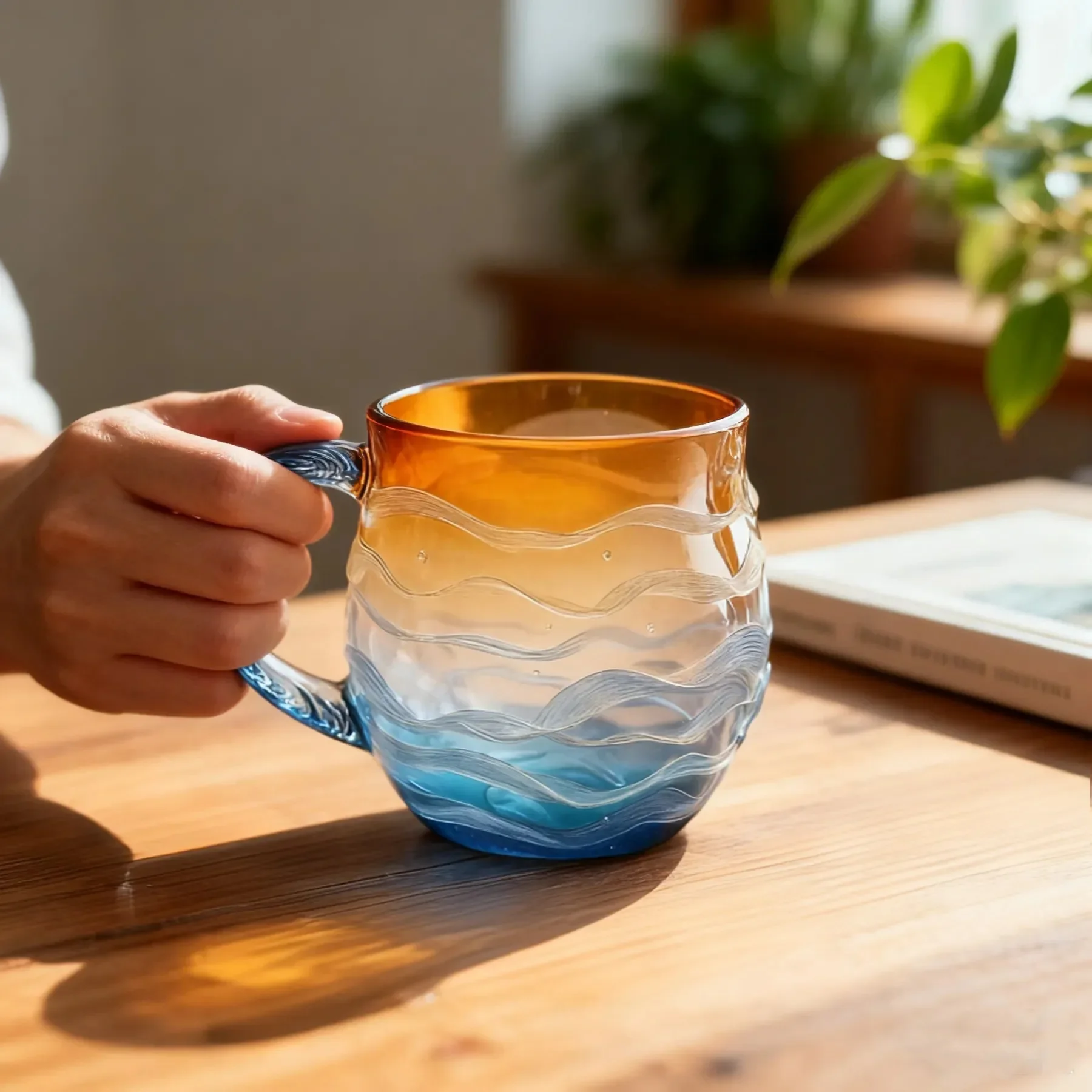 Sunset Mug Coffee Cup Sea Glass Design Ceramic Drinkware For Home Kitchen Bar Use Unique Gift Idea