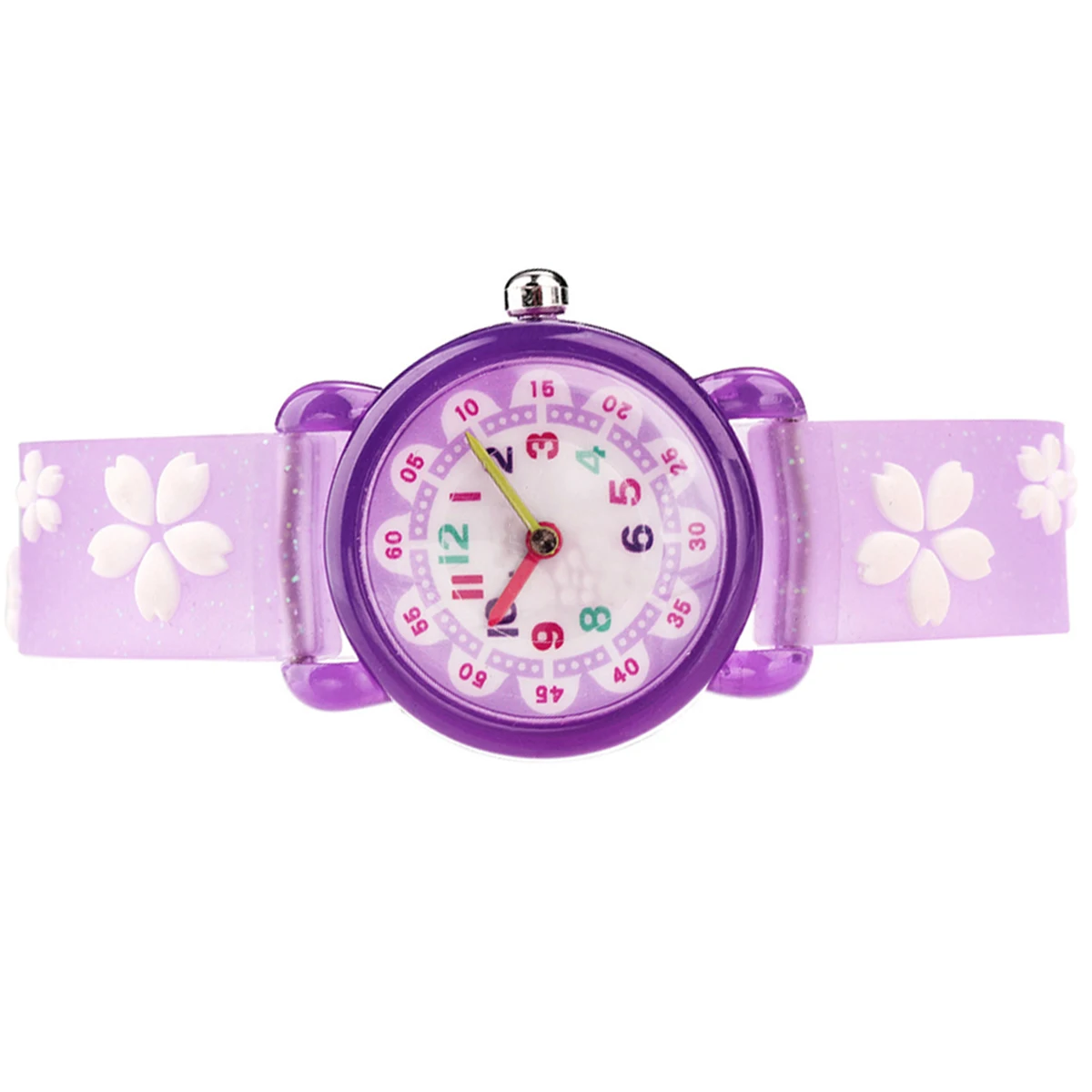 

Watches for Kids Children's Cartoon Cherry Blossoms Quartz Lovely Purple Student