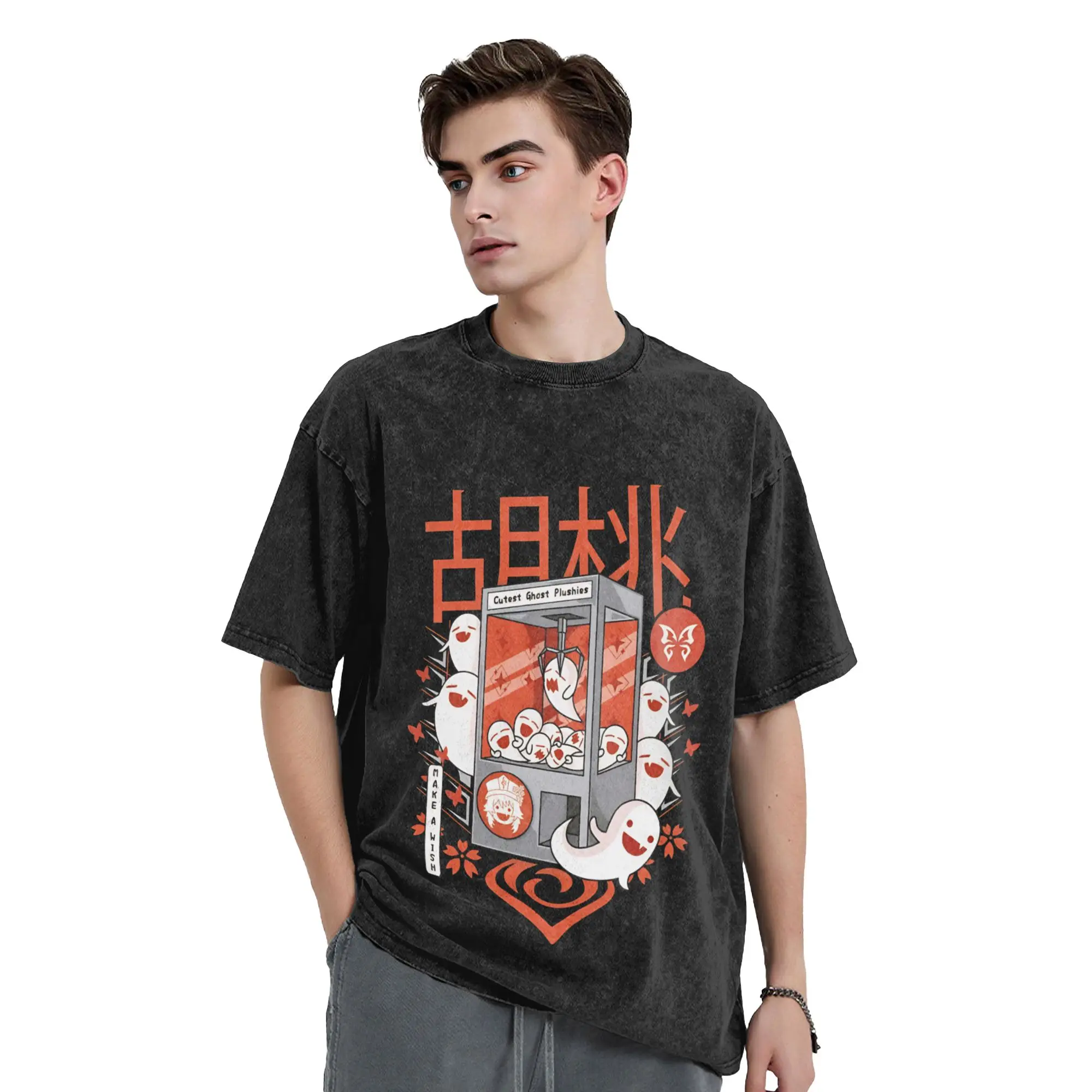 Vintage T Shirt Summer Genshin Impacts Fashion T-Shirts  Pure Cotton Tee Shirt for Couple Y2K Classic Big Size Short Sleeve Tees