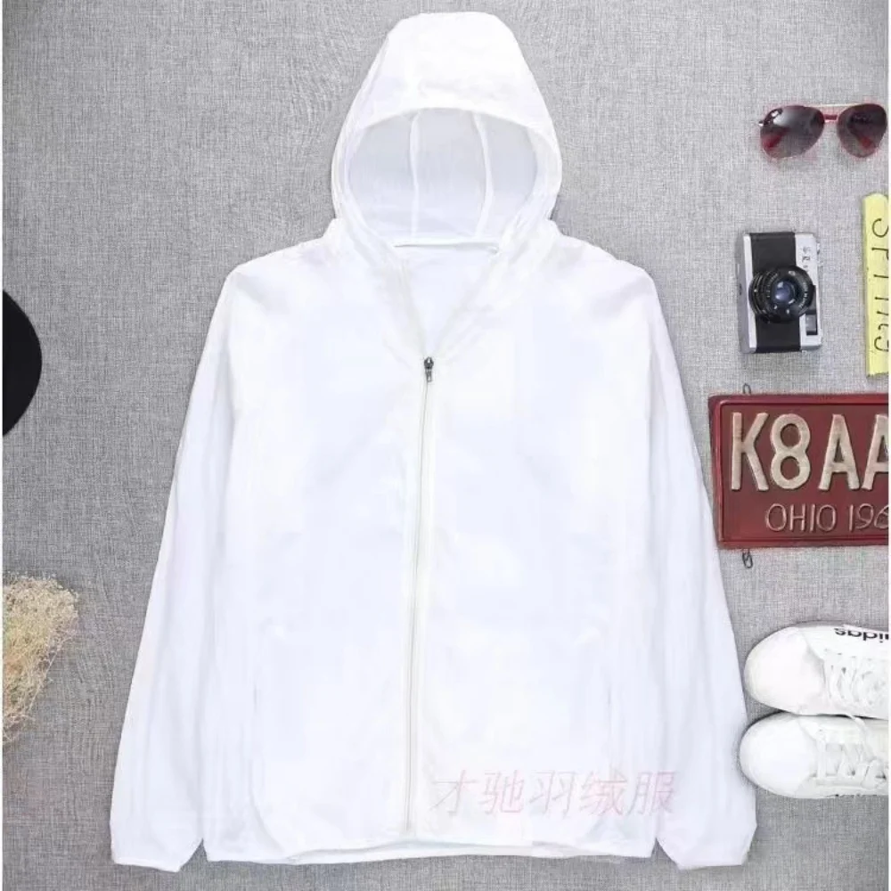 

Summer Ice Silk Sunscreen Clothes New Trendy Men's Thin Hooded Windbreaker Loose Sports Jacket Fishing Suit