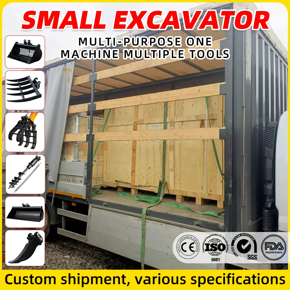 Chinese 1.2 Ton Mini Excavator 1.5 Ton Mini Excavator Cab Diesel Excavator Mini Europe Customized Kubota Engine Ce Epa Euro 5