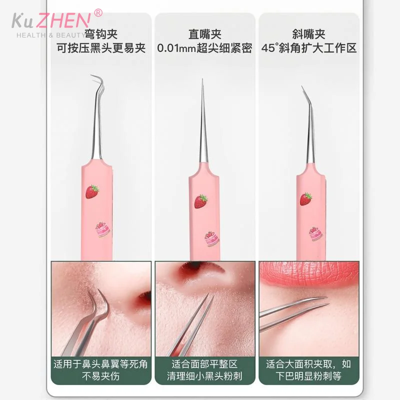 1/3PCS Ultra Fijne Mobiele Puistjes Zwart Hoofd Clip Pincet Schoonheidssalon Speciale Schrapen Sluiting Artefact Acne naald Tool Vlek