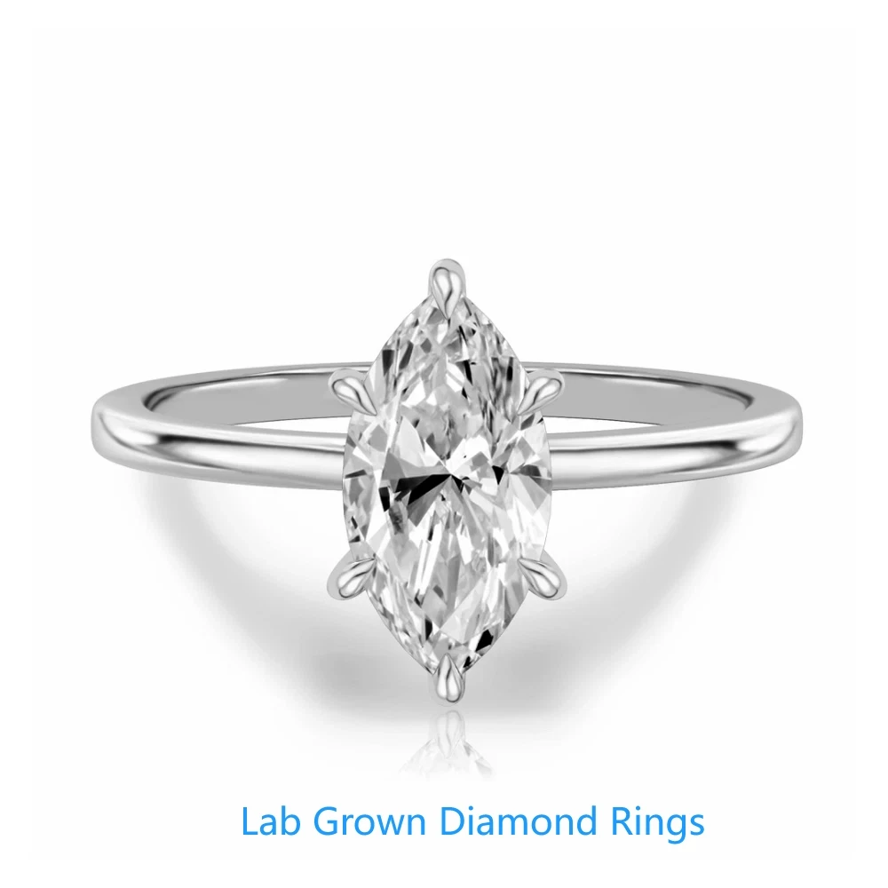 

AEAW Маркиза огранки 2 карата CVD HPHT выращенный в лаборатории бриллиант DEF VS-VVS кольцо с бриллиантом платиновое 950 обручальное кольцо для женщин