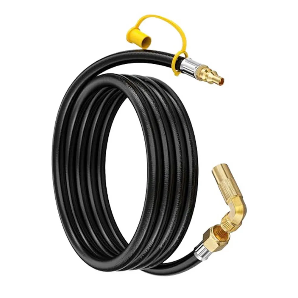 15FT Quick Connect Propane Hose for RV and Portable For Grills Featuring Brass Connector and Triple Layer Design